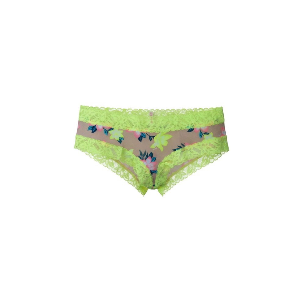 Victoria's Secret PINK Hipster Panties Womens L Yellow Floral Lace